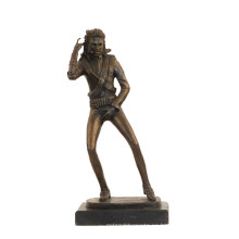 Estatua de bronce de Deco de música Escultura de bronce de Michael Jackson Craft Tpy-855